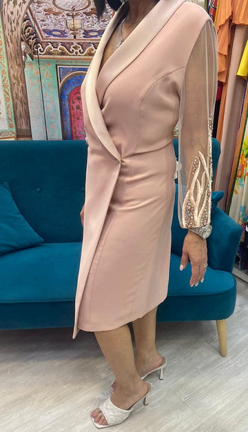 Abito Smoking Manica Ricamata Curvy Allure C23-72